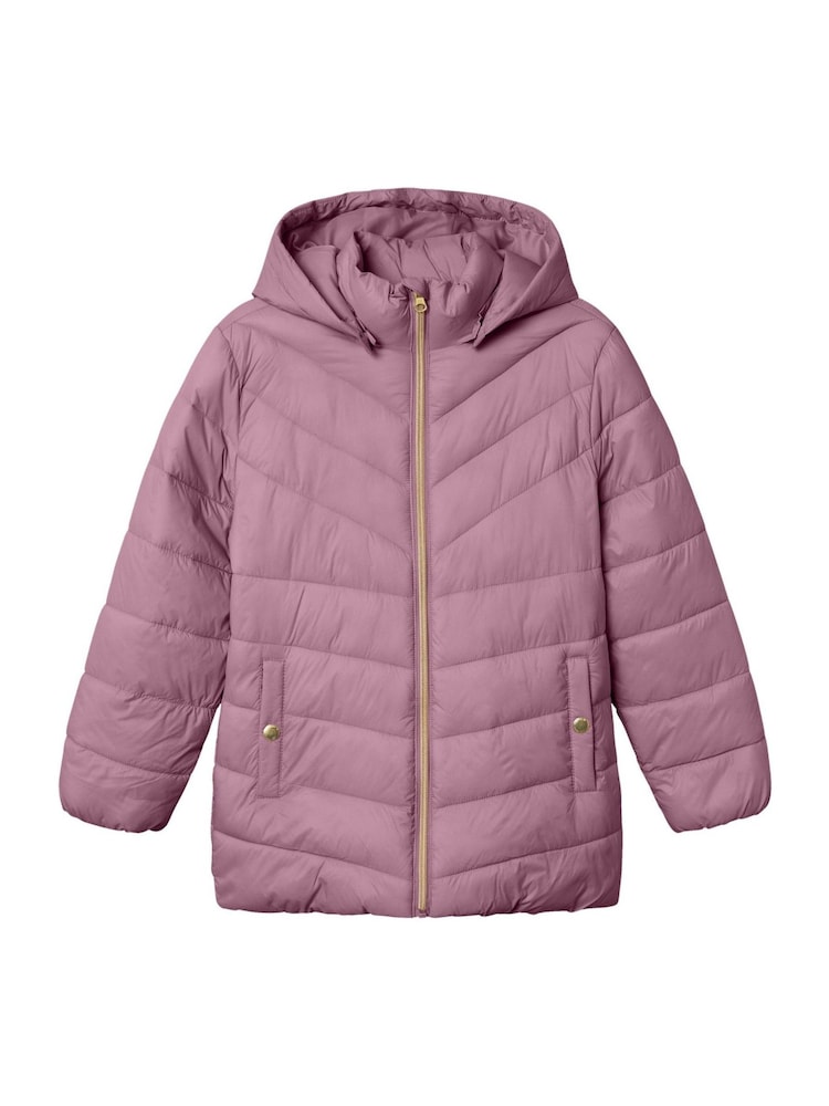 Name It Purple Girls Padded Hooded Jacket - Image 1 of 4
