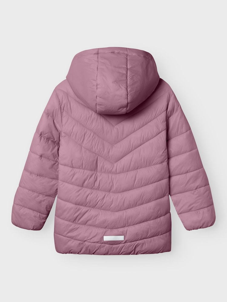 Name It Purple Girls Padded Hooded Jacket - Image 2 of 4