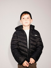 Name It Black Boys Padded Hooded Jacket - Image 1 of 5