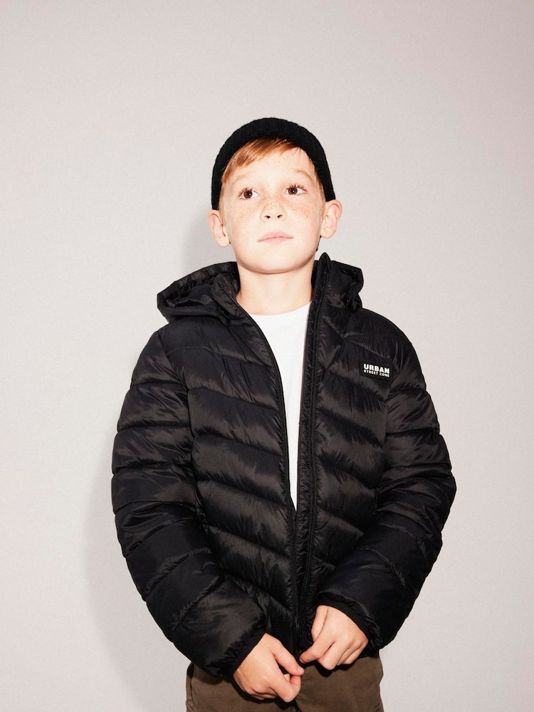 Name It Black Boys Padded Hooded Jacket - Image 1 of 5