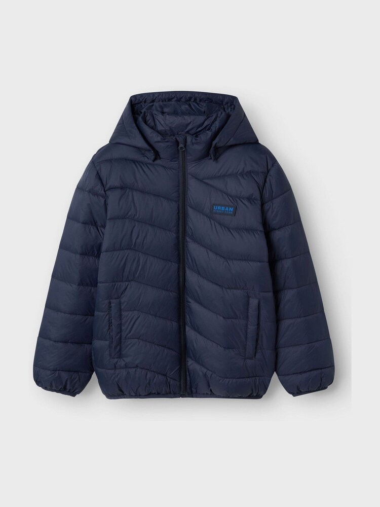 Name It Blue Boys Padded Hooded Jacket - Image 1 of 4 Name It Blue Boys Padded Hooded Jacket - Image 1 of 4