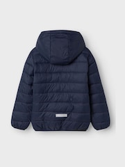 Albastru - Name It Băieți Padded Cu glugă Jachetă - Image 2 of 4