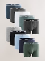 Core Grey/ Greens 10 pack A-Front Boxers - Image 1 of 14