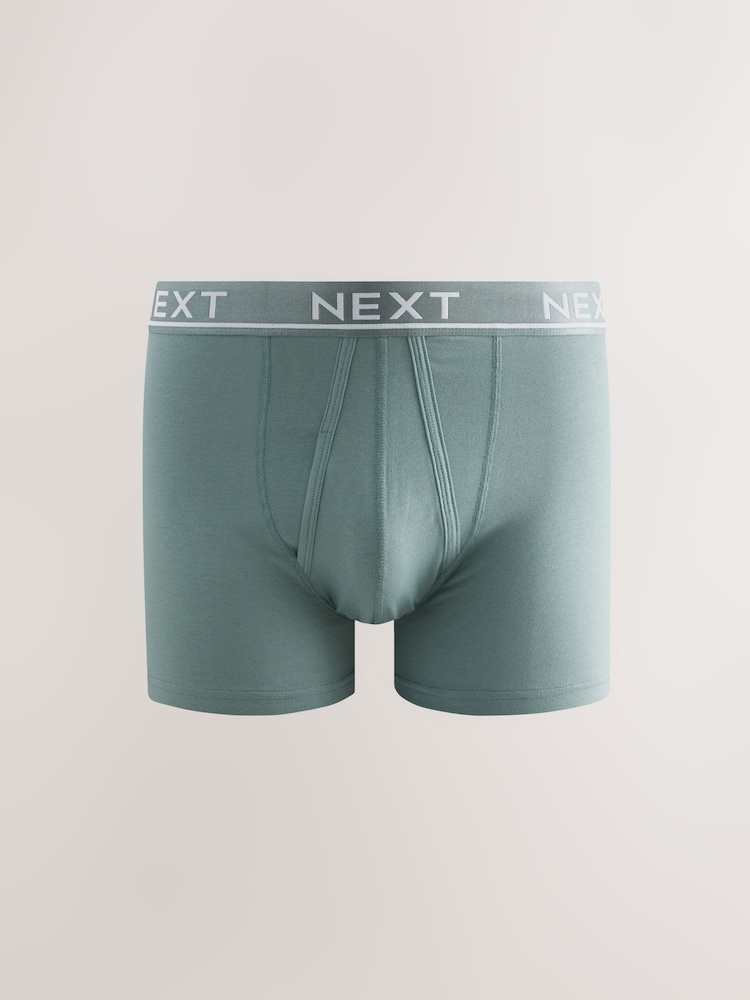 Core Grey/ Greens 10 pack A-Front Boxers - Image 9 of 14