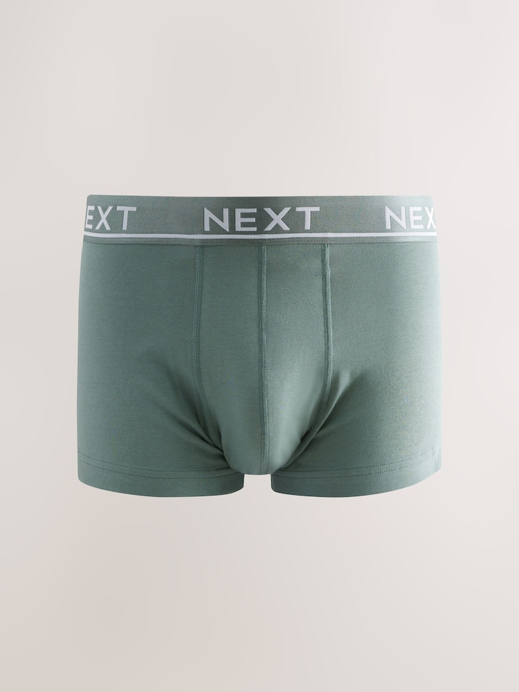 Core Grey/Green 10 pack Cotton Rich Blend Hipsters Boxers - Image 10 of 14