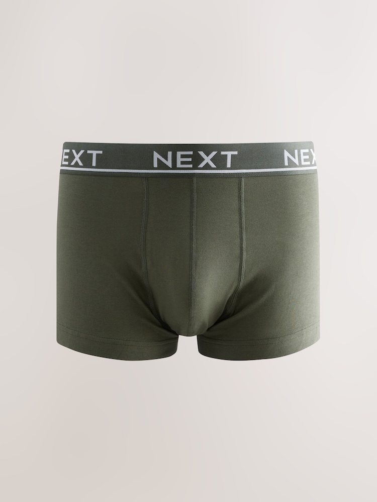 Core Grey/Green 10 pack Cotton Rich Blend Hipsters Boxers - Image 11 of 14