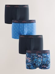 Blue Pink Palm Print Motionflex Signature Hipster Boxers - Image 1 of 8