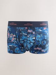 Blue Pink Palm Print Motionflex Signature Hipster Boxers - Image 2 of 8