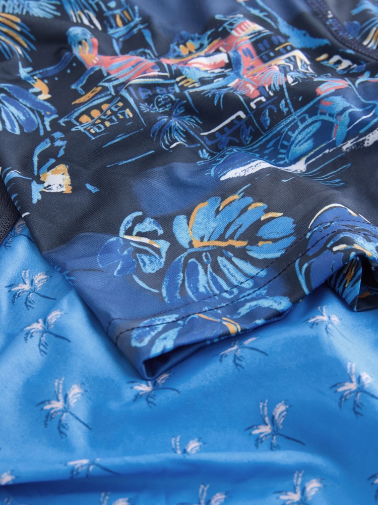 Blue Pink Palm Print Motionflex Signature Hipster Boxers - Image 8 of 8