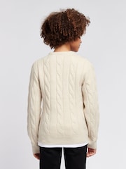U.S. Polo Assn Natural U.S. Polo Assn. Boys Blue Cable Knit Jumper - Image 4 of 7