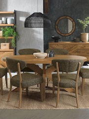 Bentley Designs Rustic Oak Ellipse Small 6 Seat Table Wooden Legs - Image 1 of 5