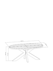 Bentley Designs Rustic Oak Ellipse Small 6 Seat Table Wooden Legs - Image 3 of 5