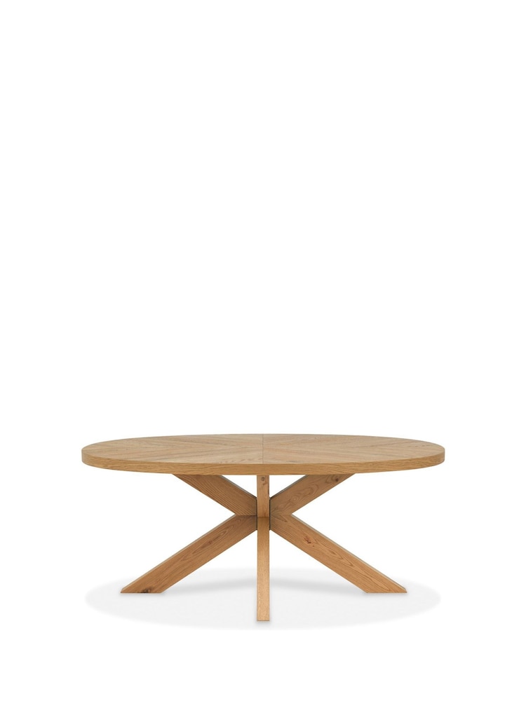 Bentley Designs Rustic Oak Ellipse Small 6 Seat Table Wooden Legs - Image 5 of 5