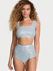 Victoria's Secret Light Blue Sequin Short Pyjama Set - Image 1 of 4