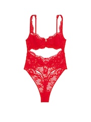 Victoria's Secret Vermillion Red Lace Bodysuit - Image 3 of 3