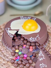 Personalised Fried Egg Smash Cake by Sweet Trees - Image 2 of 3