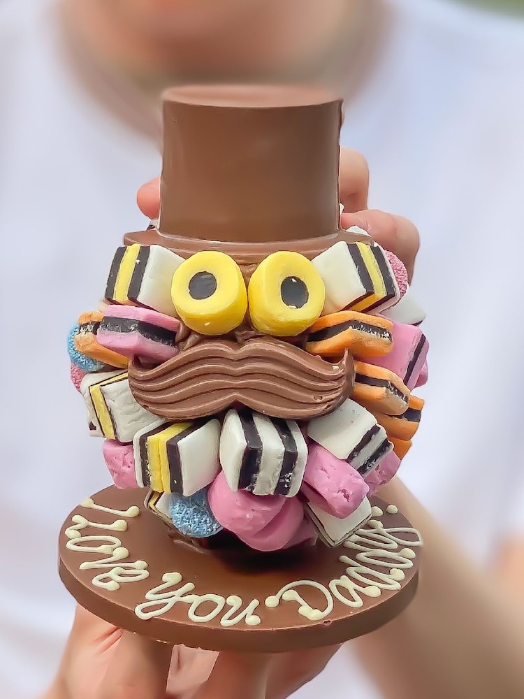 Personalised Liquorice Allsorts Head with Hat and Moustache by Sweet Trees - Image 1 of 3