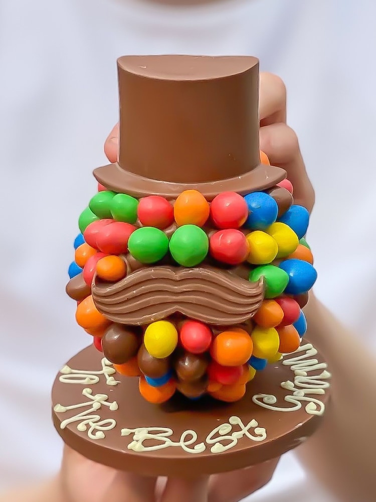 Personalised M&Ms Head with Hat and Moustache by Sweet Trees - Image 1 of 3