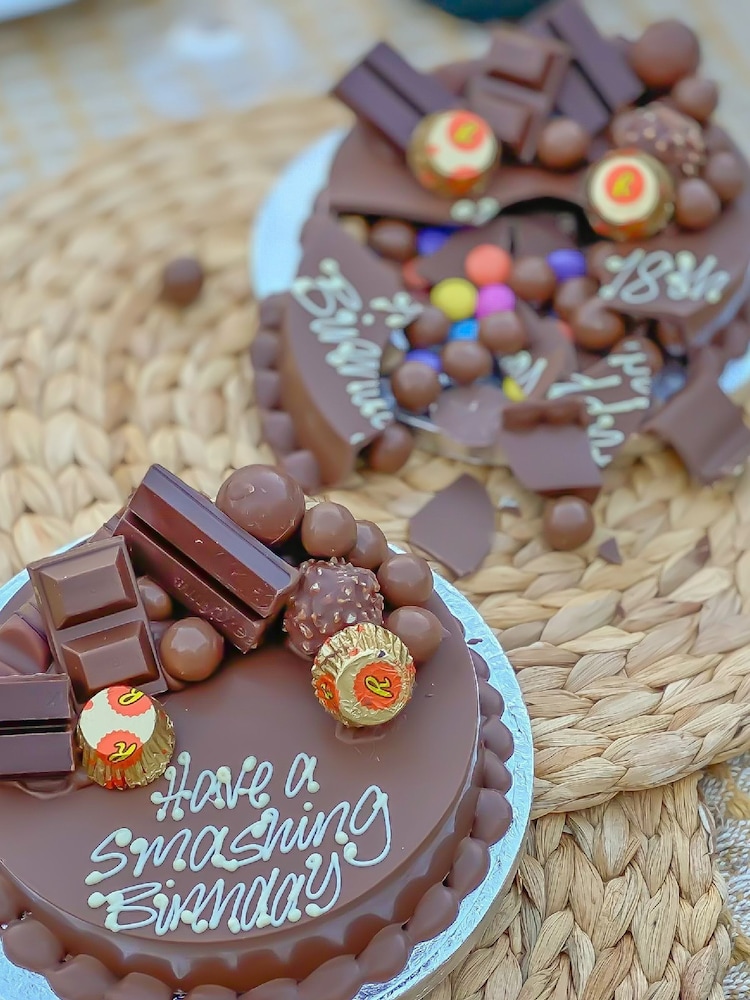 Personalised Mini Chocoholic Smash Cake by Sweet Trees - Image 1 of 3