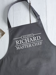 Loveabode Grey Personalised Master Chef 100% Cotton Apron - Image 1 of 2