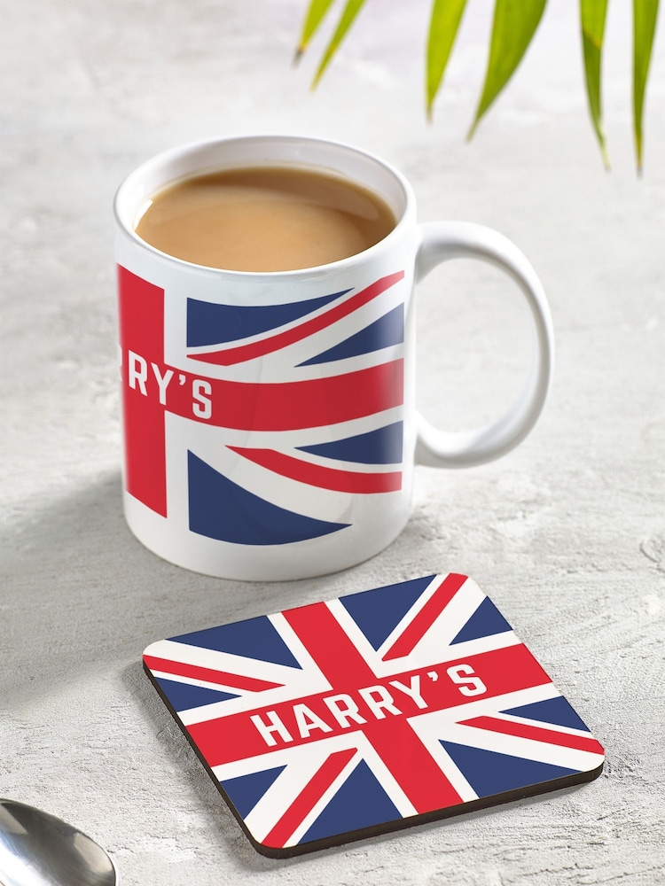 Loveabode Personalised Union Jack Mug & Coaster Set - Image 1 of 4
