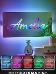 Loveabode Personalised Name Light Up Black Mirror Sign - Image 1 of 4