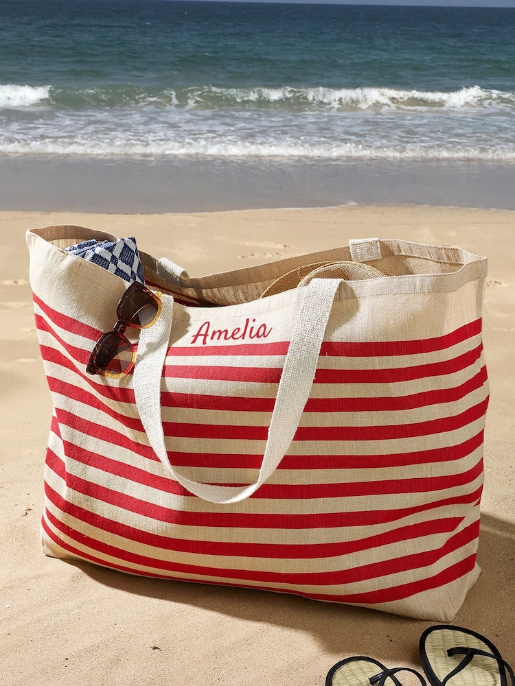 Personalised Extra Large Jute Beach Bag - Image 2 of 5