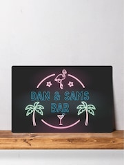 Loveabode Personalised Neon Look Black Bar Sign - Image 1 of 3