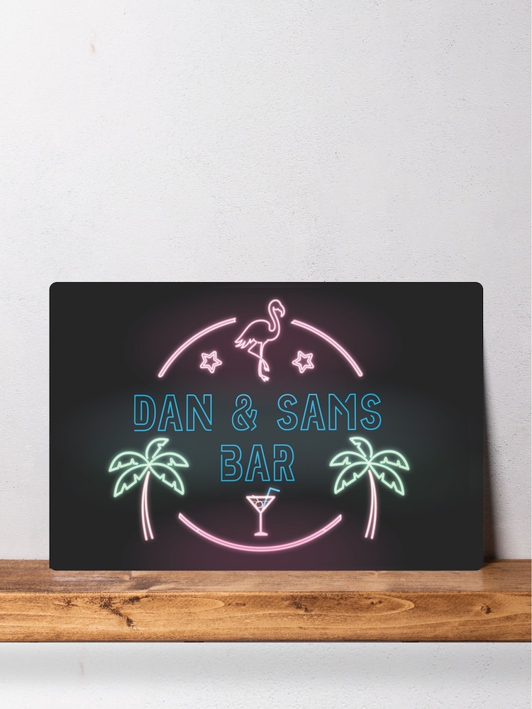Loveabode Personalised Neon Look Black Bar Sign - Image 1 of 3