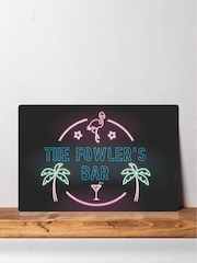 Loveabode Personalised Neon Look Black Bar Sign - Image 2 of 3