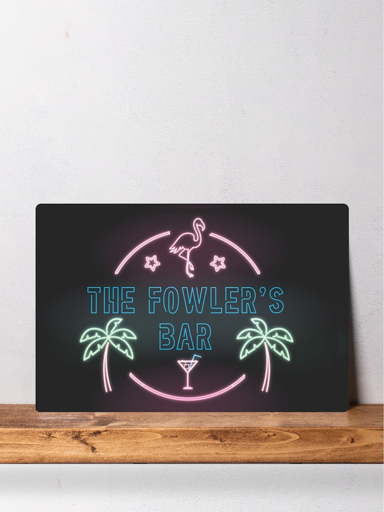 Loveabode Personalised Neon Look Black Bar Sign - Image 2 of 3