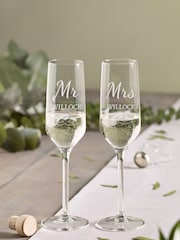 Personalised Pair of Champagne Ring Glasses by Loveabode - Image 2 of 3