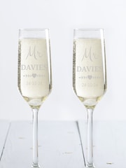 Personalised Champagne Glasses by Loveabode - Image 1 of 3