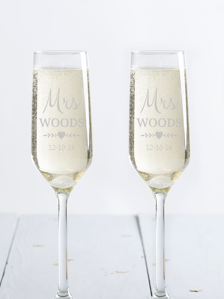 Personalised Champagne Glasses by Loveabode - Image 2 of 3