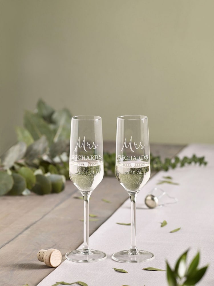 Personalised Champagne Glasses by Loveabode - Image 3 of 3