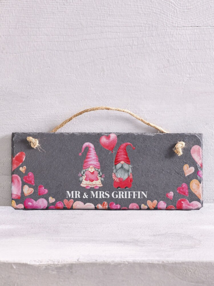 Personalised Gonk Love Couple Hanging Slate by Loveabode - Image 3 of 3