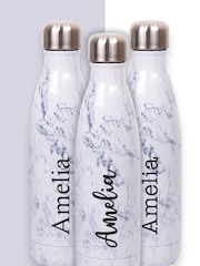 Loveabode Personalised Marble Effect White Water Bottle - Image 1 of 5