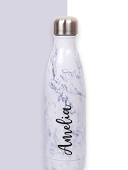 Loveabode Personalised Marble Effect White Water Bottle - Image 2 of 5