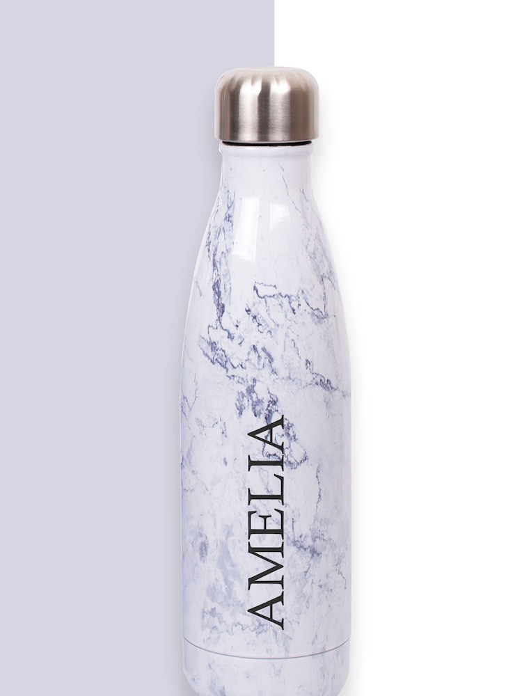 Loveabode Personalised Marble Effect White Water Bottle - Image 5 of 5
