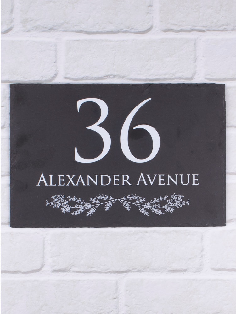 Loveabode Grey Personalised Slate House Sign - Image 3 of 3