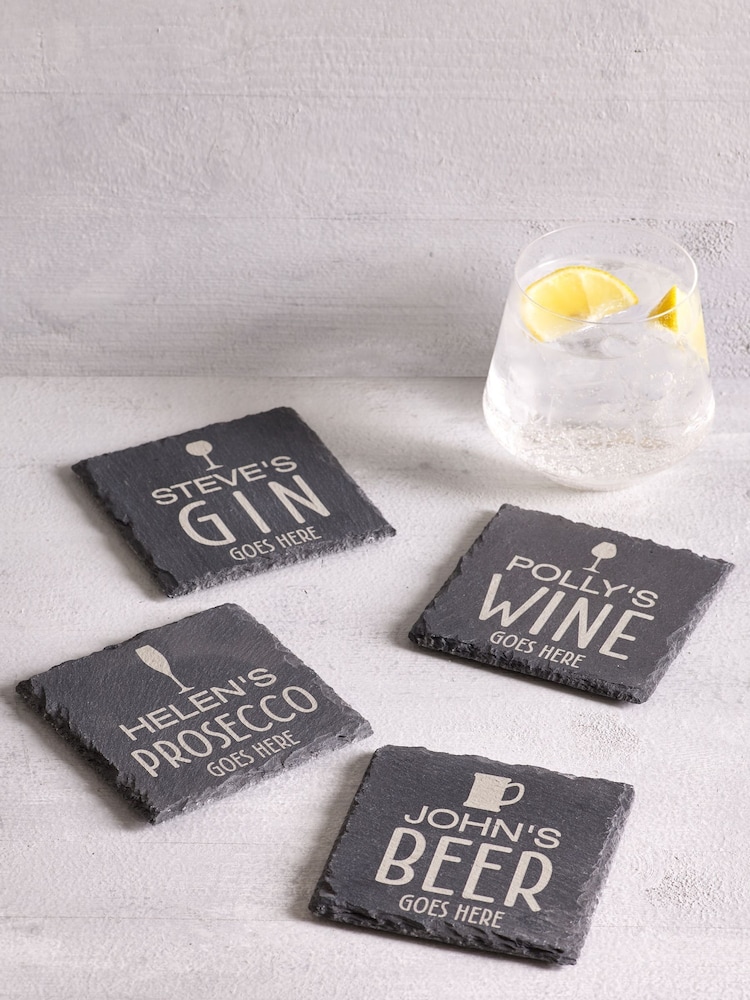 Personalised Rustic Slate Drink Coaster - Image 1 of 2