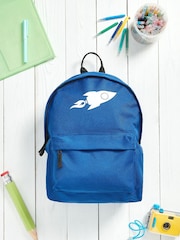 Loveabode Blue Personalised Rocket Backpack - Image 2 of 4