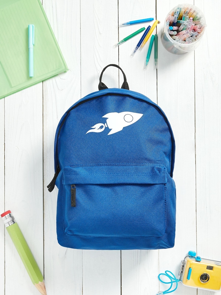Loveabode Blue Personalised Rocket Backpack - Image 2 of 4
