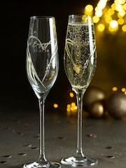 Set of 2 Personalised Heart Champagne Glasses by Loveabode - Image 1 of 4