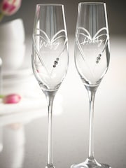 Set of 2 Personalised Heart Champagne Glasses by Loveabode - Image 2 of 4