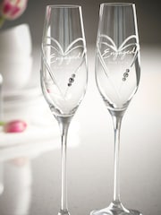 Set of 2 Personalised Heart Champagne Glasses by Loveabode - Image 3 of 4