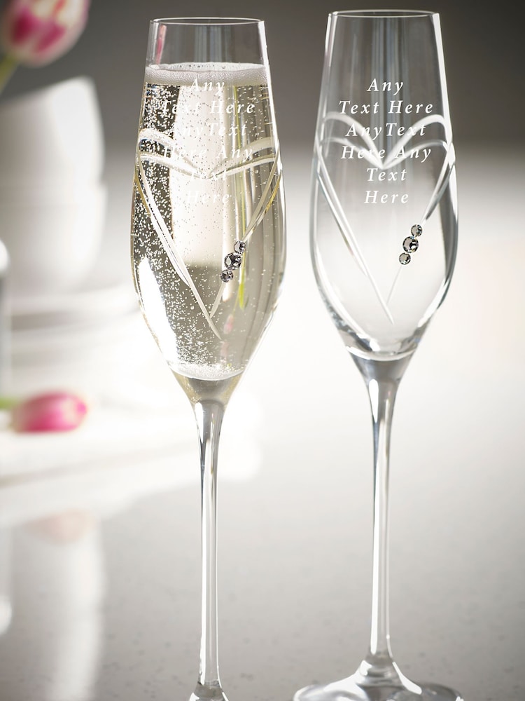 Set of 2 Personalised Heart Champagne Glasses by Loveabode - Image 4 of 4