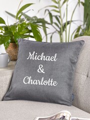 Loveabode Silver Personalised Couples Cushion - Image 1 of 1