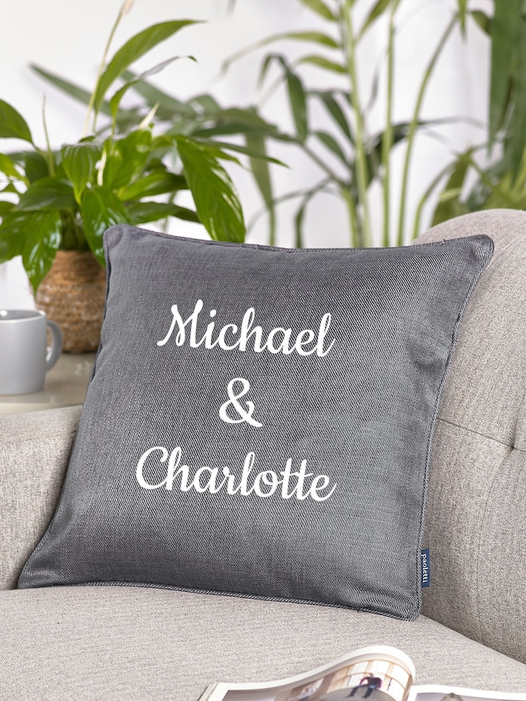 Loveabode Silver Personalised Couples Cushion - Image 1 of 1
