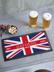 Loveabode Personalised Union Jack Black Beer Mat - Image 3 of 5